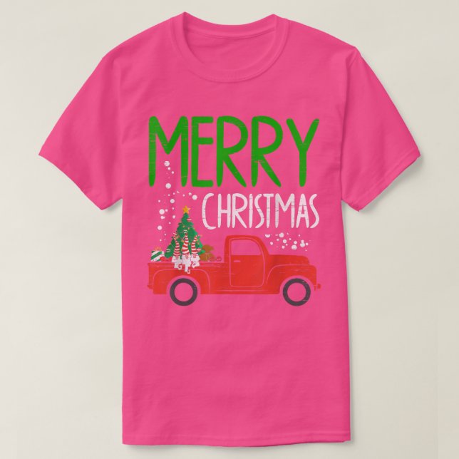 Camiseta Feliz Navidad Camión Árbol de Navidad Gnome vacaci (Diseño del anverso)