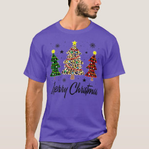 Camiseta Feliz Navidad Camión Búfalo Árbol Cuadro Rojo Para
