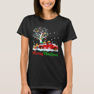 Camiseta Feliz Navidad Camión Rojo Jugado Árbol de Navidad