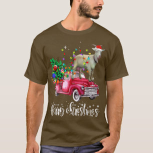 Camiseta Feliz Navidad Camión Rojo Montando Goat Santa Lugh