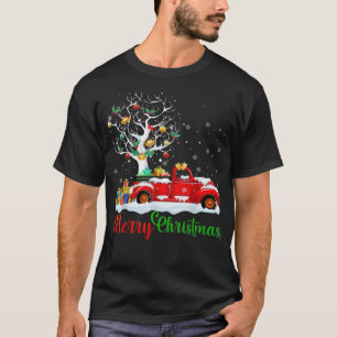Camiseta Feliz Navidad Camión Rojo Regalo de arte del Árbol