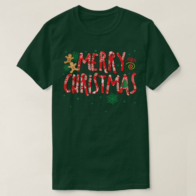 Camiseta Feliz Navidad Candy Cane Holiday Gingerbrea (Diseño del anverso)