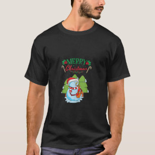 Camiseta Feliz Navidad Candy Cane Snowman Saxofhone Playas