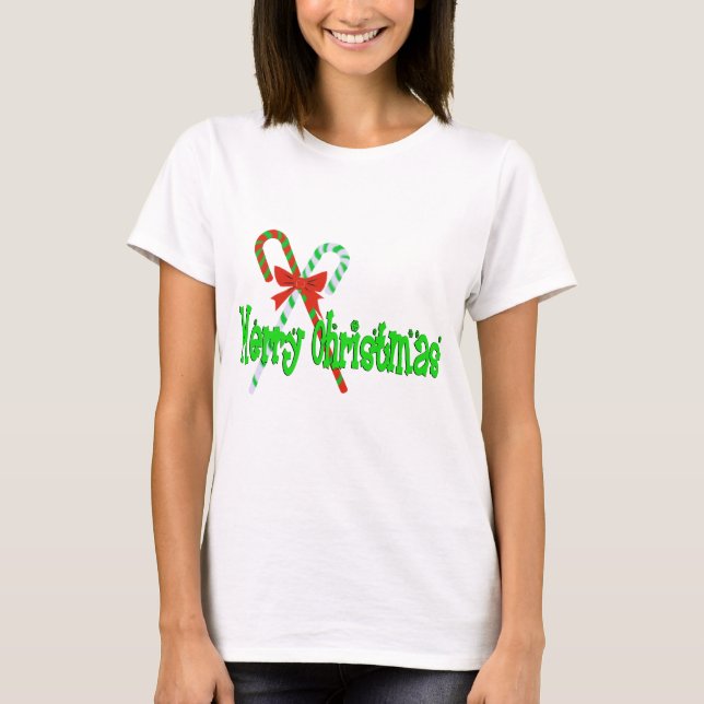 Camiseta Feliz Navidad Candy Canes (Anverso)