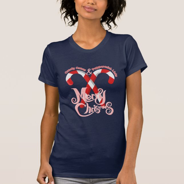 Camiseta Feliz Navidad: Cañones de caramelo y cacerolas de  (Anverso)