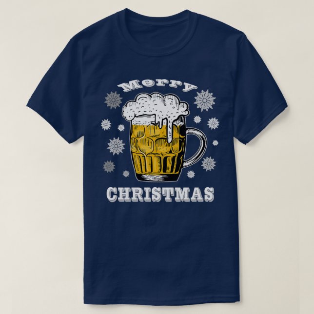 Camiseta Feliz Navidad Cerveza Snowflake (Diseño del anverso)