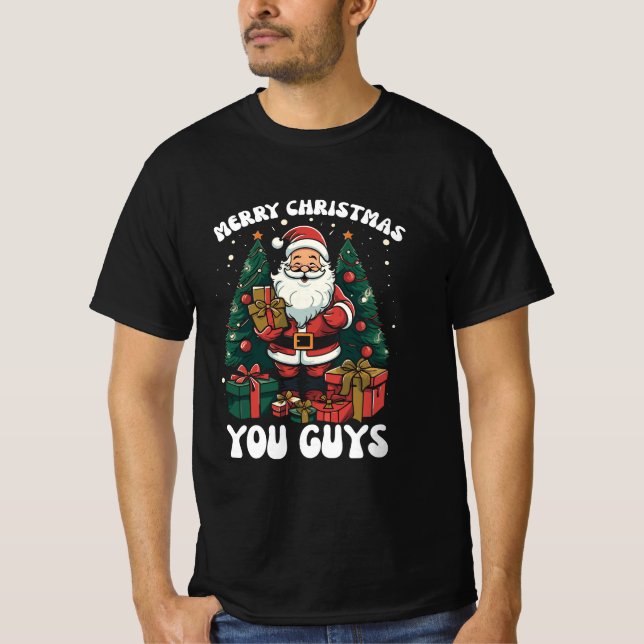 Camiseta Feliz Navidad, chicos, Santa Claus (Anverso)
