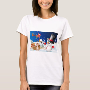 Camiseta Feliz Navidad Chihuahua con escarcha
