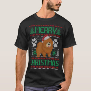 Camiseta Feliz Navidad Chow UGLY Navidad Perro Pajama