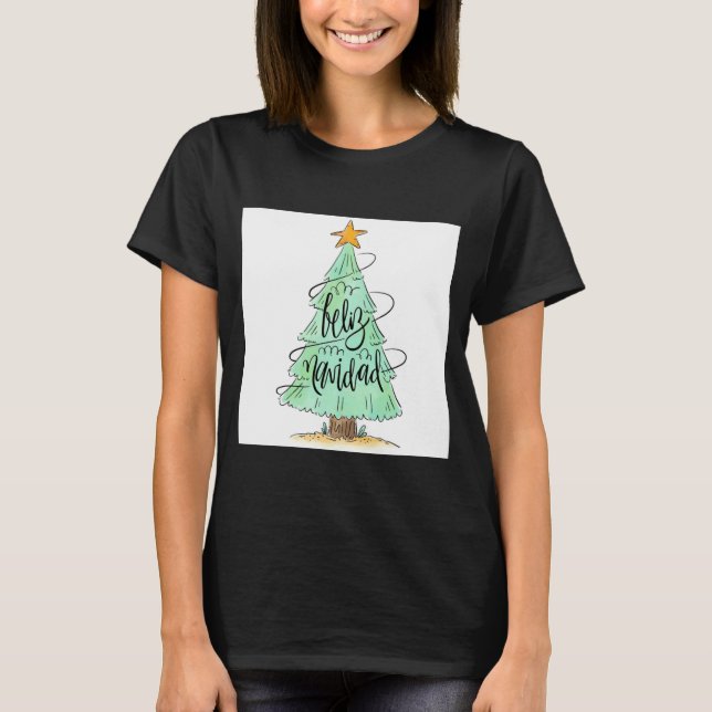 Camiseta Feliz Navidad Christmas Tree T Shirt  (Anverso)