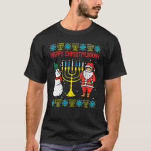 Camiseta Feliz Navidad Christmukah Ugly Hanukkah Pajamas