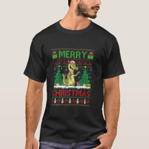 Camiseta Feliz Navidad Cocodrilo Santa Hat Ilumina Funny U