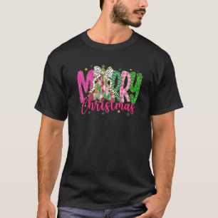 Camiseta Feliz Navidad Colorida Coquette Bow Navidades Tr