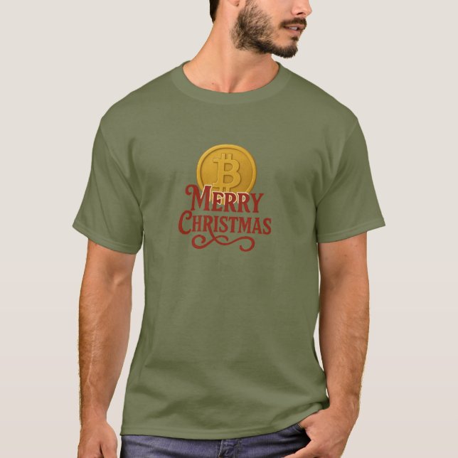 Camiseta Feliz Navidad Comerciante de Bitcoin (Anverso)