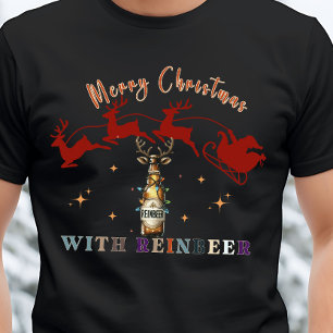 Camiseta Feliz Navidad con cerveza de lluvia