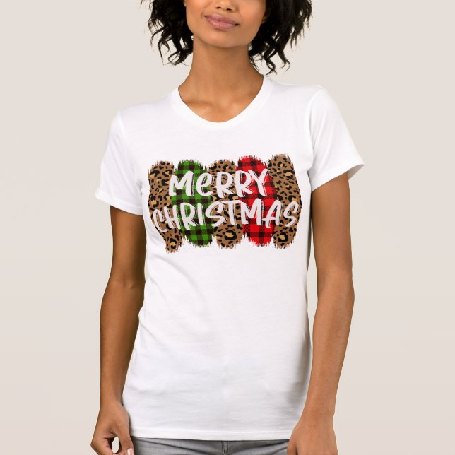 CAMISETA FELIZ NAVIDAD CON COLORIDAS BRUSHAS (Anverso)