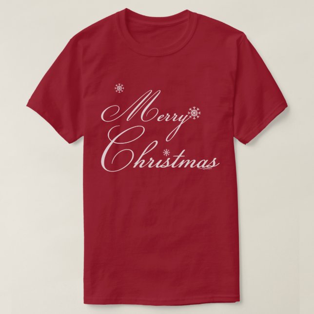 Camiseta Feliz Navidad con copos de nieve (Diseño del anverso)