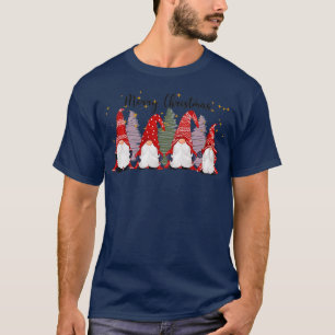 Camiseta Feliz Navidad con cuatro gnomes banales
