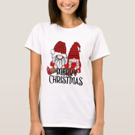 Camiseta Feliz Navidad con dos lindos gnomos