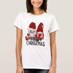 Camiseta Feliz Navidad con dos lindos gnomos
