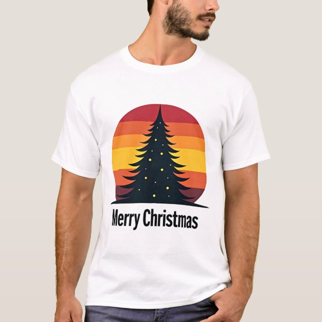 Camiseta Feliz Navidad con el árbol de Navidad (Anverso)