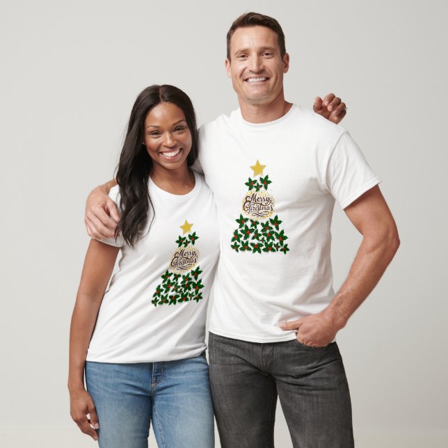 Camiseta Feliz Navidad con el árbol de Navidad (Unisexo)