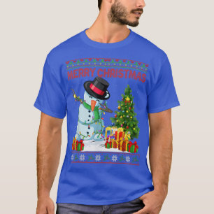Camiseta Feliz navidad con el hundimiento de Snowman Xmas L