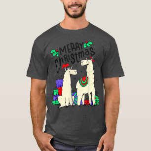Camiseta Feliz Navidad con este lindo lama, llama