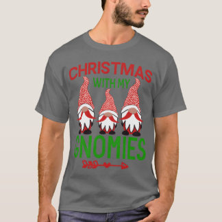Camiseta Feliz Navidad Con Mis Gnomies Santa Claus Sleigh