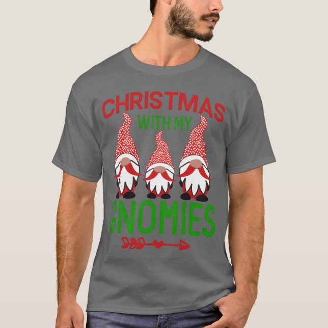 Camiseta Feliz Navidad Con Mis Gnomies Santa Claus Sleigh (Anverso)
