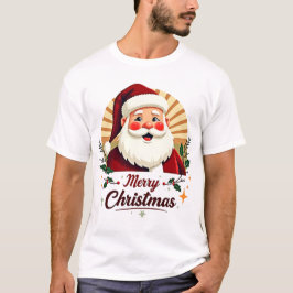 Camiseta Feliz Navidad con Santa Claus