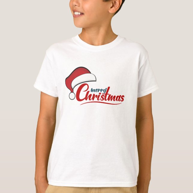 Camiseta Feliz Navidad con Santa Hat (Anverso)