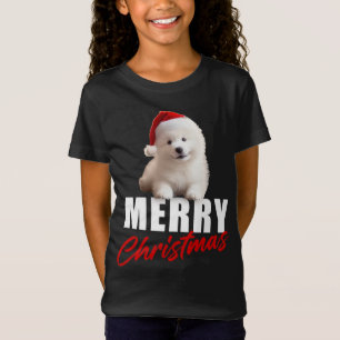 Camiseta Feliz Navidad con una pimienta samoyana con Santa 