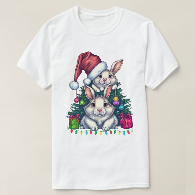 Camiseta Feliz Navidad Conejo Conejo Conejo Escuadrón T-Shi (Diseño del anverso)