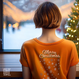 Camiseta Feliz Navidad Copos de Nieve Clásico