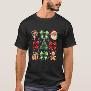 Camiseta Feliz Navidad Coquette Bow Gingerbread Santa Cla