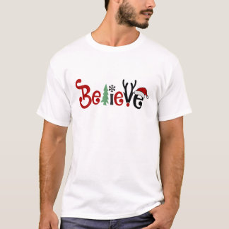 Camiseta Feliz Navidad Creer En Santa Claus Winter Holi