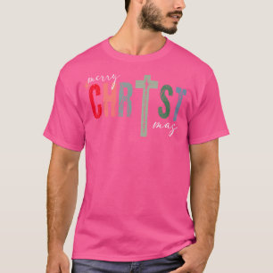Camiseta Feliz Navidad Cristiano Jesús Cruz Fe Religi