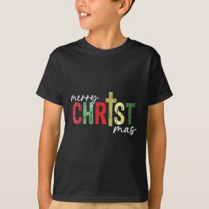 Camiseta Feliz Navidad Cristiano Jesús Cruz Fe Religión