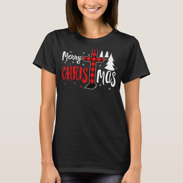 Camiseta Feliz Navidad cristianos, búfalo tocado (Anverso)