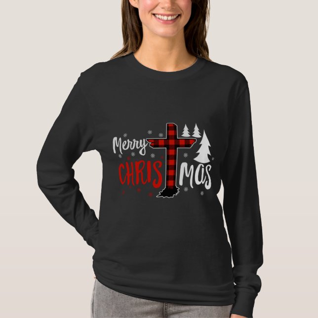 Camiseta Feliz Navidad cristianos, búfalo tocado (Anverso)