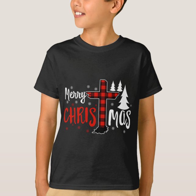 Camiseta Feliz Navidad cristianos, búfalo tocado (Anverso)