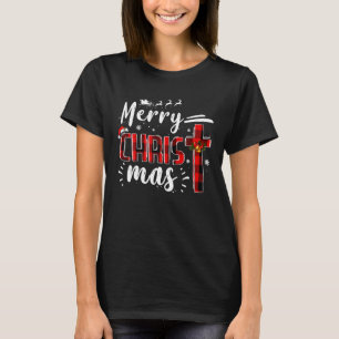 Camiseta Feliz Navidad Cristianos cruz de escúfalo