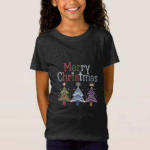 Camiseta Feliz Navidad Cruz Árbol Xmas Retro