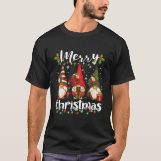 Camiseta Feliz Navidad Cute Gnomes Familia Matanza Ligera