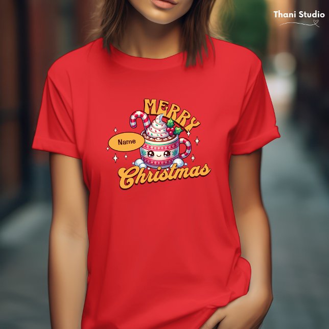 Camiseta Feliz Navidad Cute Hot Chocolate Mug Family (Subido por el creador)