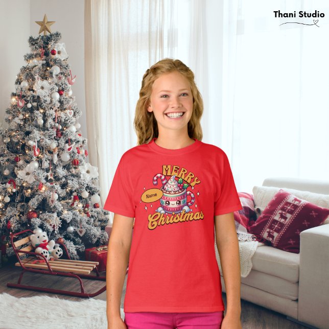 Camiseta Feliz Navidad Cute Hot Chocolate Mug Family (Subido por el creador)