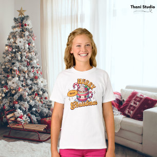 Camiseta Feliz Navidad Cute Hot Chocolate Mug Family