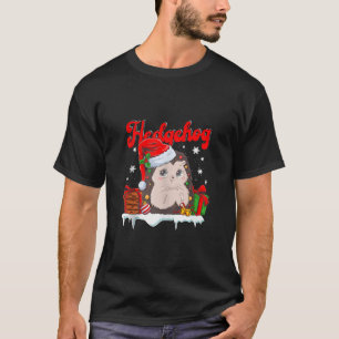 Camiseta Feliz Navidad Cute huevo Santa Hat Hedgehog Xma