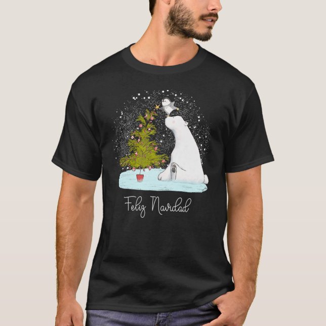 Camiseta Feliz Navidad Cute Polar Bear Penguin Christmas (Anverso)